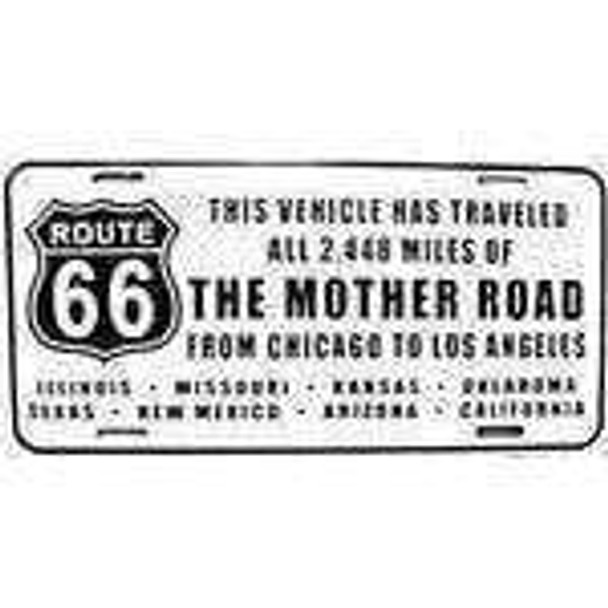 Route 66 Mother Road License Plate