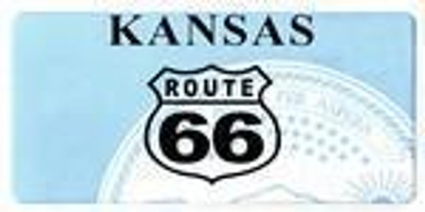 Kansas State Background License Plate - Route 66