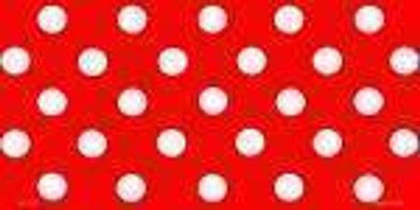 Polka Dots - White Dots on Red Blank