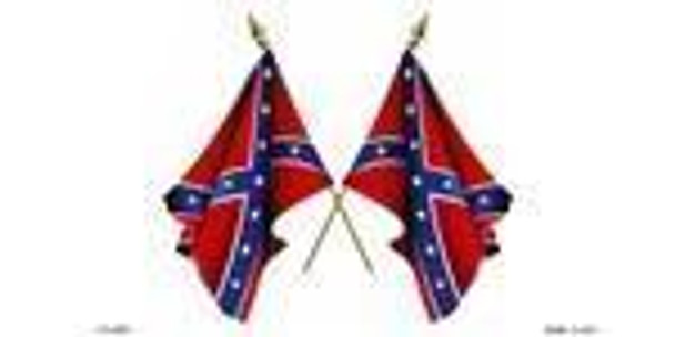 Confederate Crossed Flags License Plate