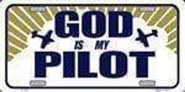 God is My Pilot License Plate