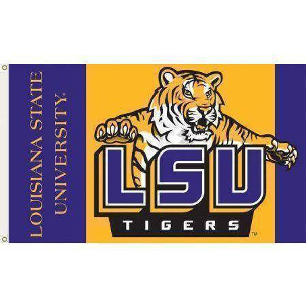 Louisiana State University Pouncing Tiger Flag 3 x 5 ft