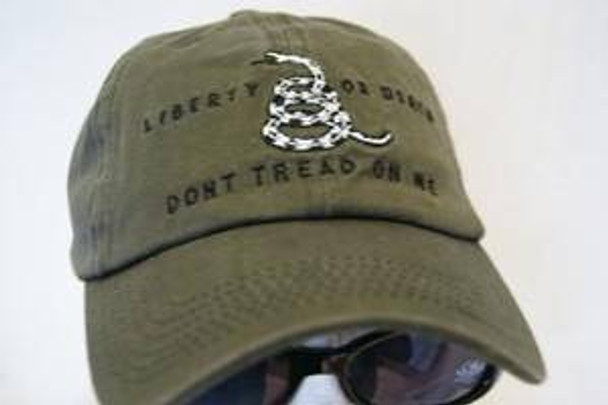 Liberty or Death Washed Cap Dark Olive
