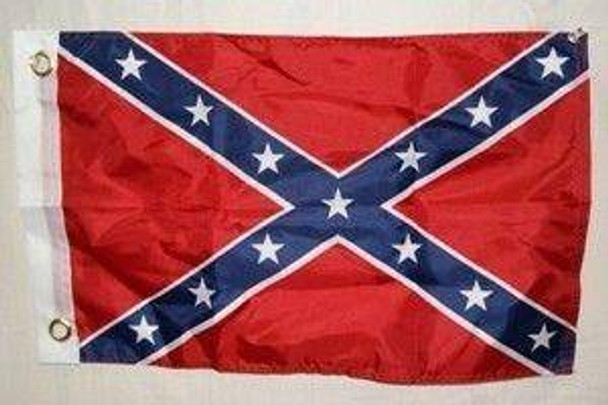 Rebel Flag - Confederate Battle Flag - 12 x 18 inch - with grommets Flag - double sided