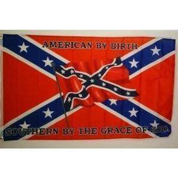 Rebel American By Birth Flag 3 X 5 ft. Standard