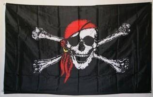 Pirate with Red Hat Flag 12 x 18 inch with grommets