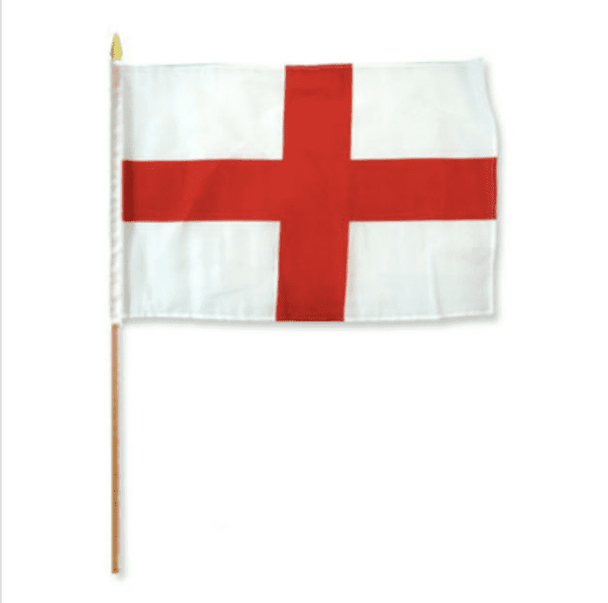 St. George's Cross/ England Flag 12 x 18 inch on a stick