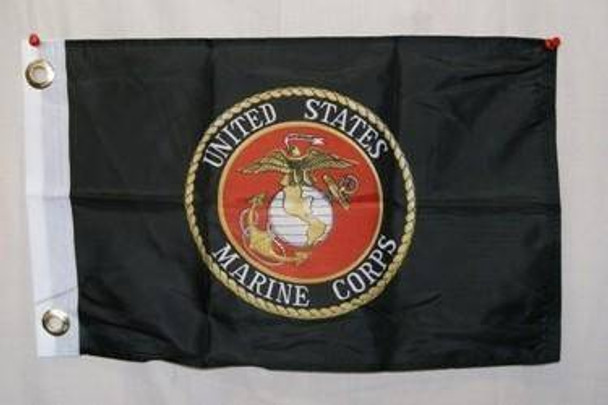 Marine Black 12 x 18 inch with grommets Flag