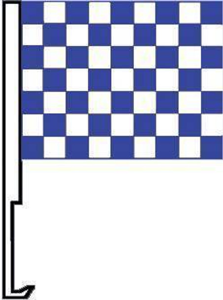 Blue and White Checkered Window Clip Flag