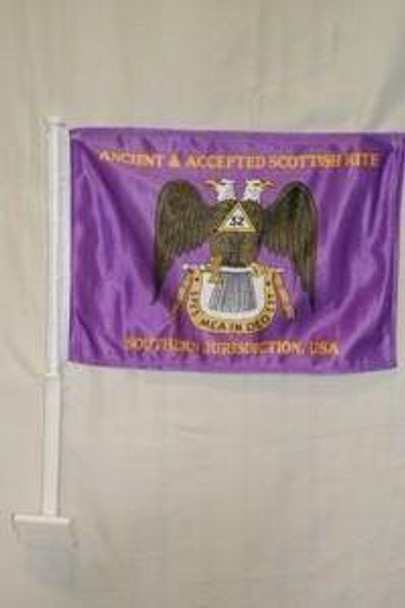 Scottish Rite Double Sided Car Flag