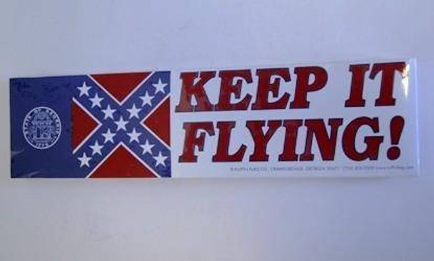 Old Georgia Flag Keep It Flying Bumper Sticker