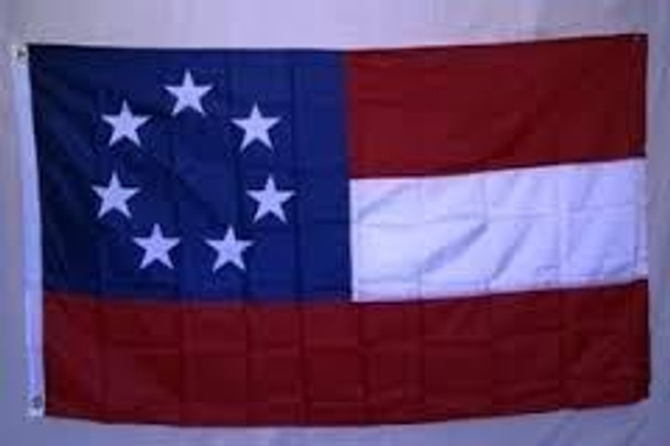 7 Star Stars and Bars Confederate Cotton Flag 2x3 ft.