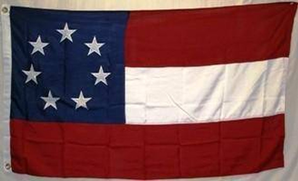 First National Confederate Flag  Cotton - 7 Stars