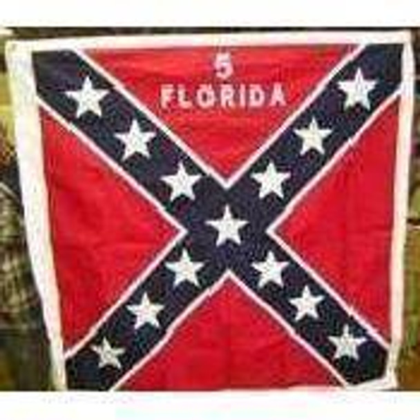 52 x 52 Inch 5th Infantry Florida Cotton Flag