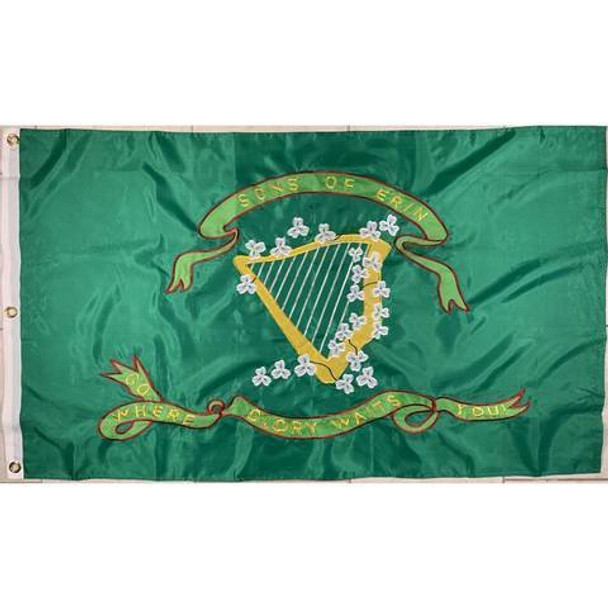 Irish Sons of Erin Flag - 10th Tennessee Cotton 3x5 ft