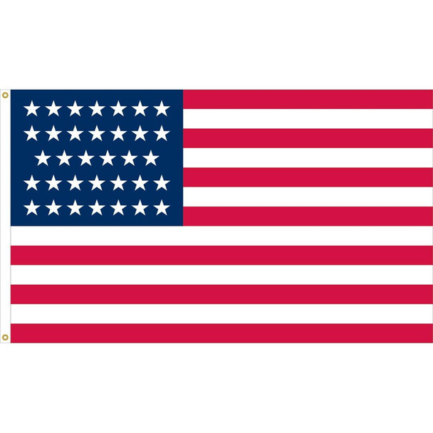 34 Star Linear USA Flag - Union Civil War Flag - Cotton 3 x 5 ft.