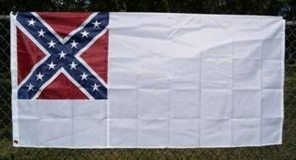 2nd National Confederate Flag Nylon Embroidered 2 x 3 ft.