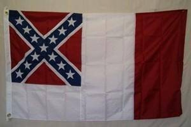 3rd National Confederate Flag Nylon Embroidered 4 x 6 ft.