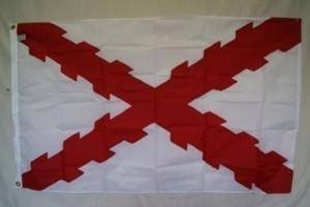 Spanish Cross of Burgundy Flag Nylon Embroidered 3 x 5 ft.