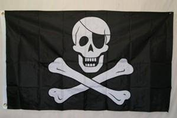 Pirate Jolly Roger With Patch Flag Nylon Embroidered