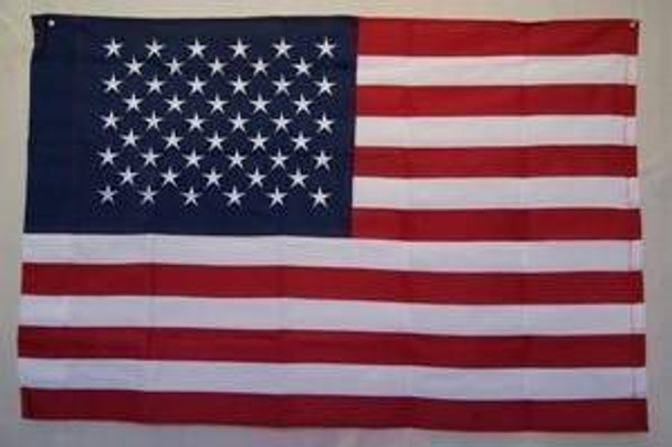 50 Star USA Flag - American Flag - Nylon Embroidered - 3 x 5 ft - with Pole Hem Sleeve