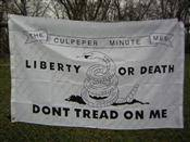 Gadsden Don't Tread On Me White Culpeper Minute Men 12 x 18 inch with grommets Knit Nylon Printed Flag