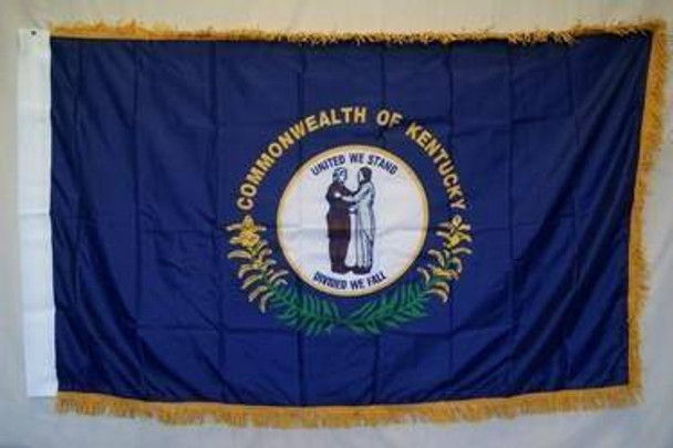 Kentucky Nylon Printed Flag 3 x 5 ft. with Fringes