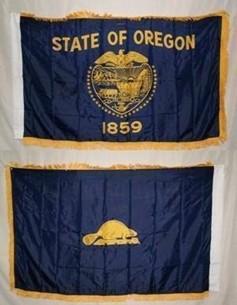 Oregon Nylon Printed Flag 3 x 5 ft. with Fringes