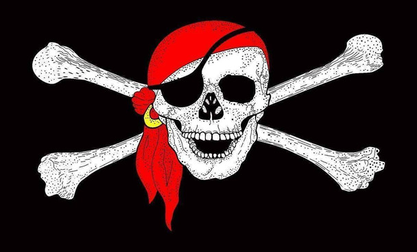 Pirate Red Hat Nylon Printed Flag 3 x 5 ft.