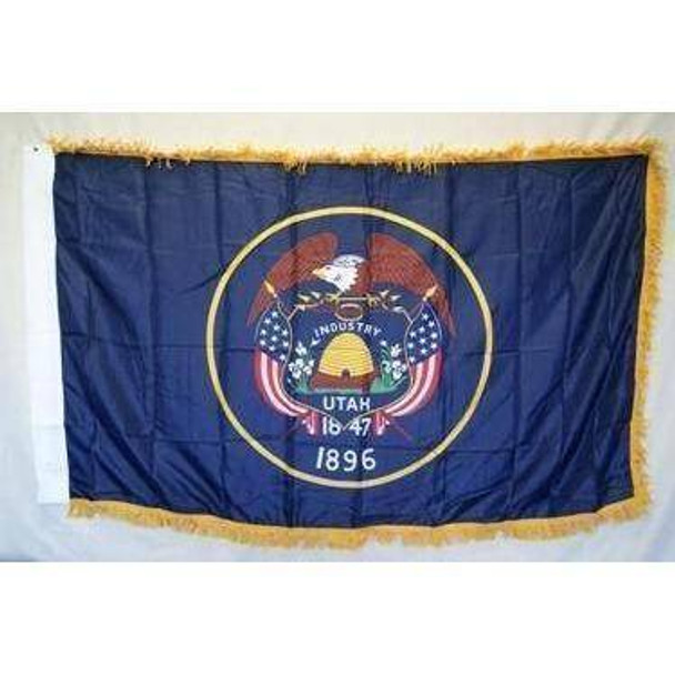 Utah Nylon Printed Flag 3 x 5 ft. with Fringes