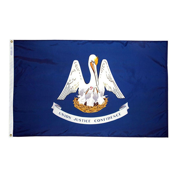 Louisiana Double Nylon Embroidered Flag 3 x 5 ft.