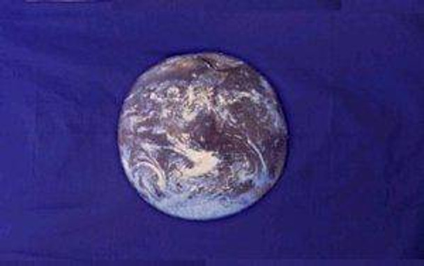 Earth Flag (Blue) NASA photo Flag 12 x 18 inch on Stick