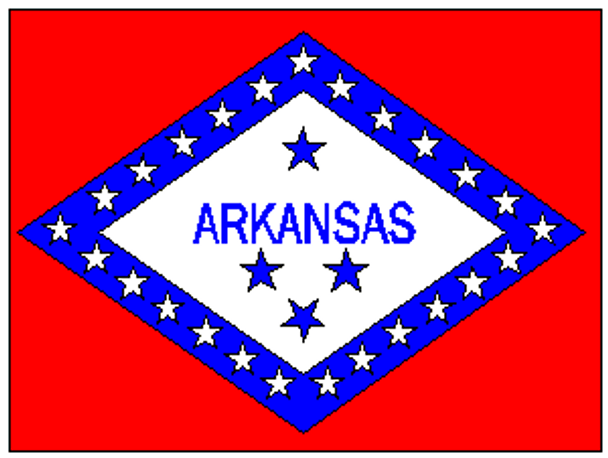 Arkansas State Flag 4x6 inch on stick