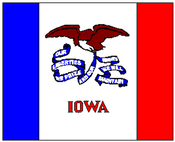 State of Iowa Flag 4 X 6 Inch pack of 10