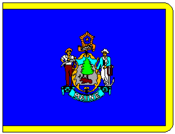 State of Maine Flag 4 X 6 inch on stick