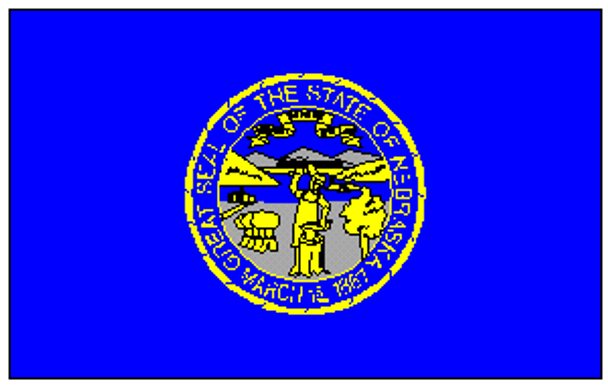 State of Nebraska Flag 4 X 6 inch on stick