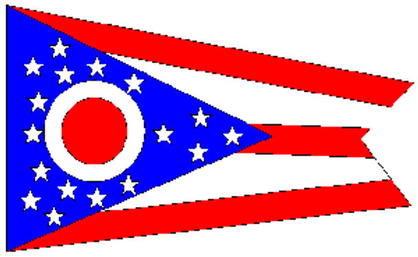 State of Ohio Flag 12 x 18 inch on Stick