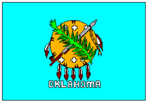 State of Oklahoma Flag 4 X 6 inch on stick