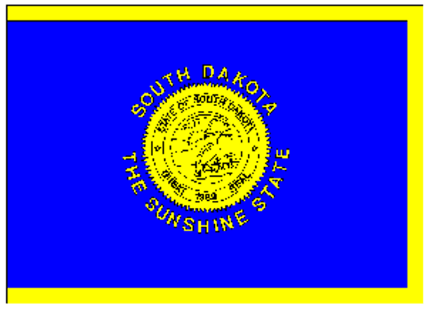 State of South Dakota Flag 4 X 6 inch on stick