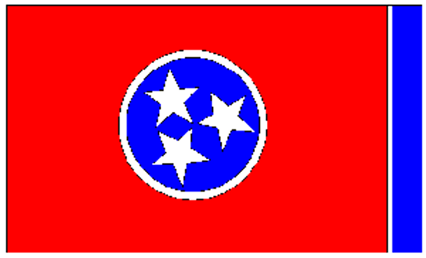 State of Tennessee Flag 4 X 6 inch on stick