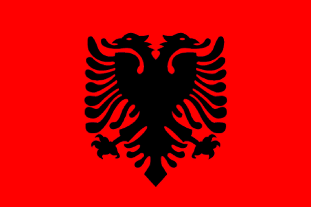 Albania Flag 12 x 18 inch on Stick
