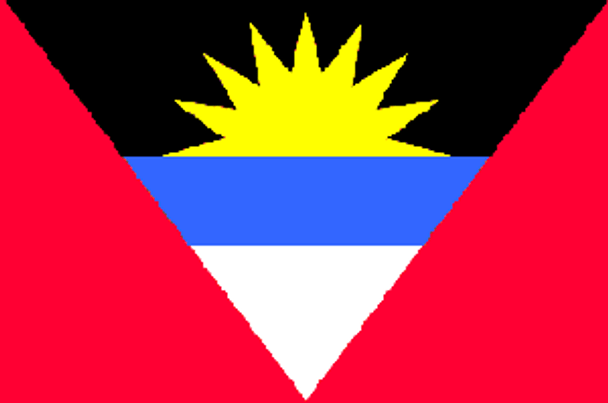 Antigua and Barbuda Flag 12 x 18 inch on Stick