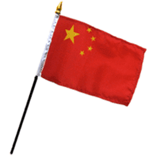 China Flag 4 X 6 inch on stick - Single or Dozen