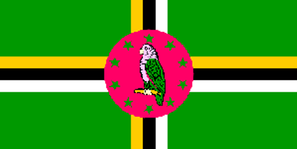 Dominica Flag 4 X 6 inch on stick