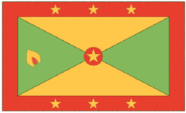 Grenada Flag 4 X 6 inch on stick