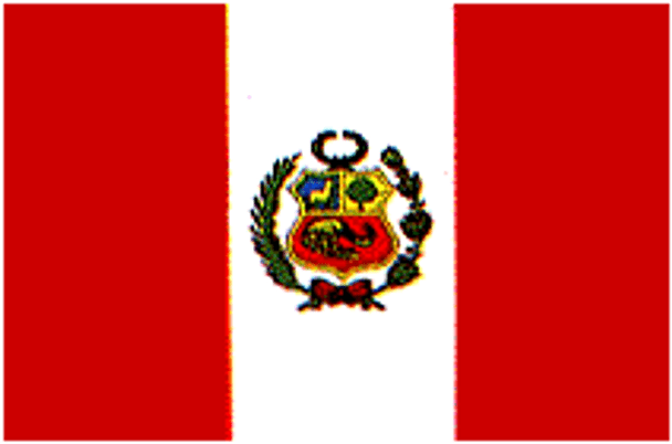 Peru Flag 4 X 6 inch on stick