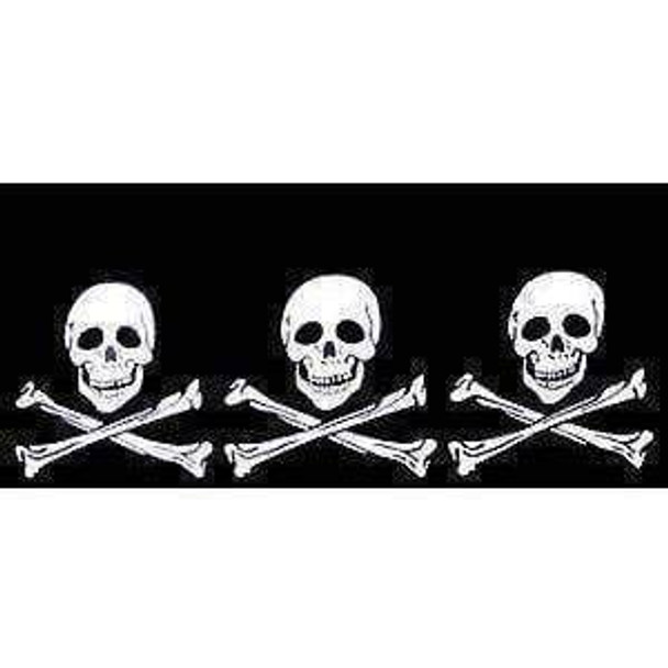 3 Skulls Jolly Roger Pirate Flag 12 X 18 inch with grommets Standard