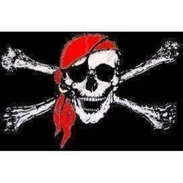 Jolly Roger Red Hat Flag 4 X 6 Inch pack of 10