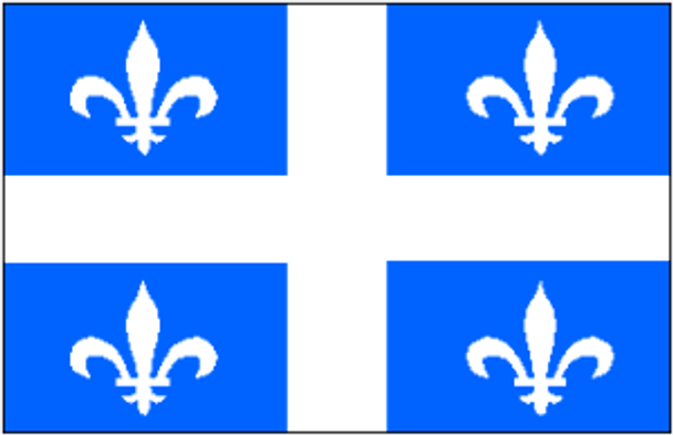 Quebec Flag (Canada) 4 X 6 inch on stick