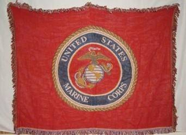 USMC Marine Corps Woven Blanket